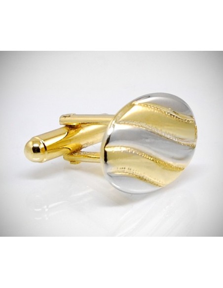 Gemelli per camicia da polso a onde oro e acciaio