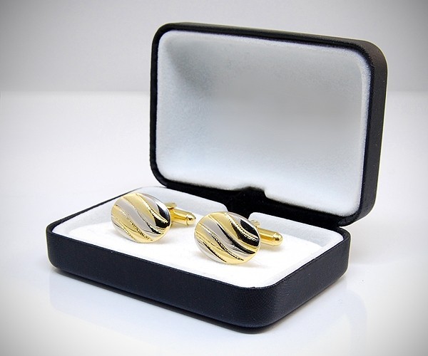 Gemelli per camicia da polso a onde oro e acciaio