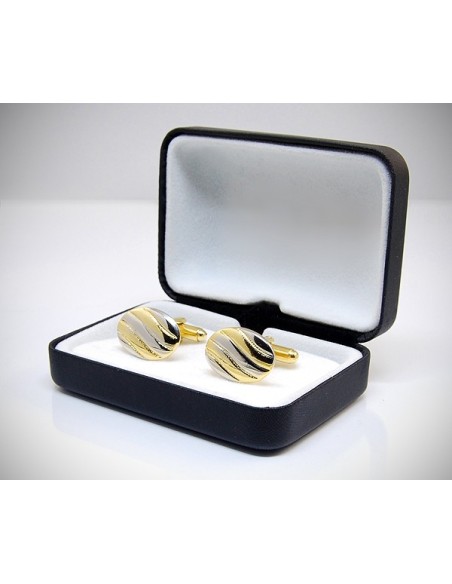 Gemelli per camicia da polso a onde oro e acciaio