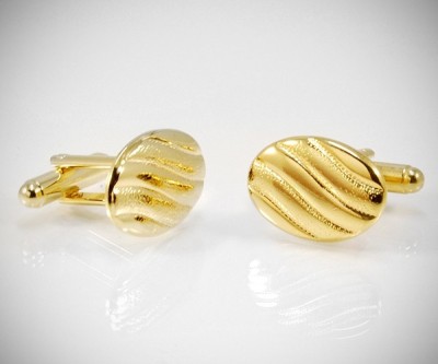 Gemelli per camicia a onde oro da polso