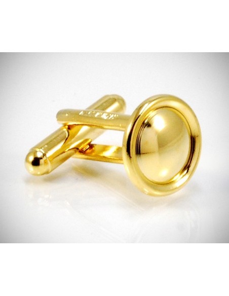 Gemelli per camicia rotondi con bordi da polso in oro