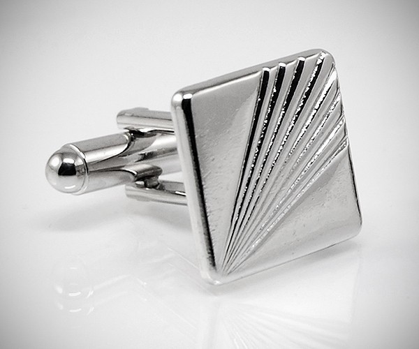 Gemelli per camicia a righe diagonali in acciaio da polso