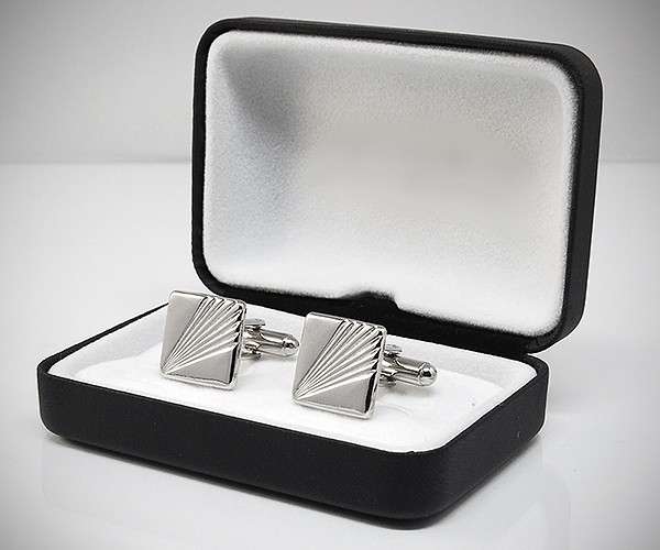 Gemelli per camicia a righe diagonali in acciaio da polso