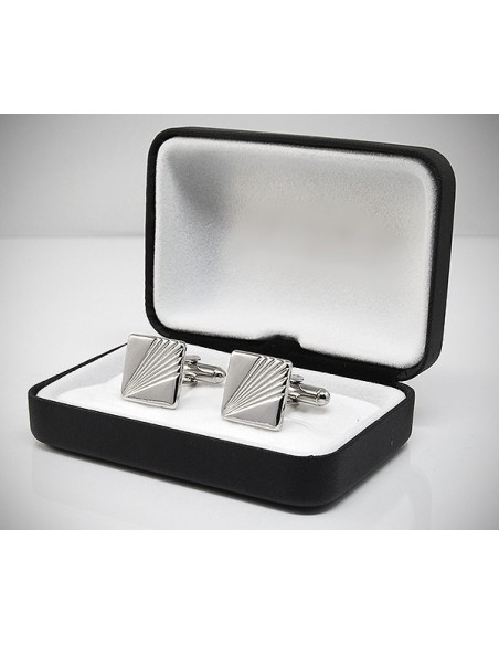Gemelli per camicia a righe diagonali in acciaio da polso