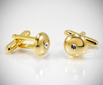 Gemelli per camicia da polso Swarovski® bombati in oro