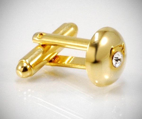 Gemelli per camicia da polso Swarovski® bombati in oro