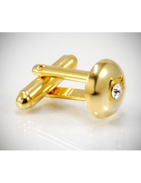Gemelli per camicia da polso Swarovski® bombati in oro