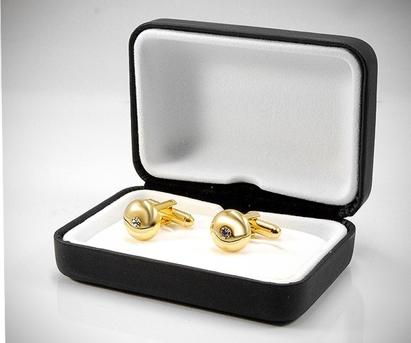 Gemelli per camicia da polso Swarovski® bombati in oro