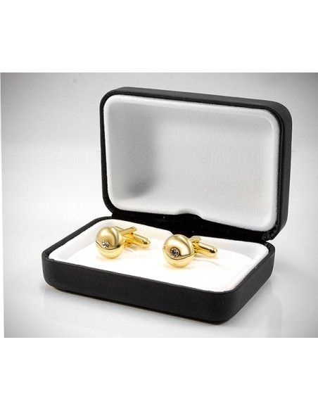 Gemelli per camicia da polso Swarovski® bombati in oro