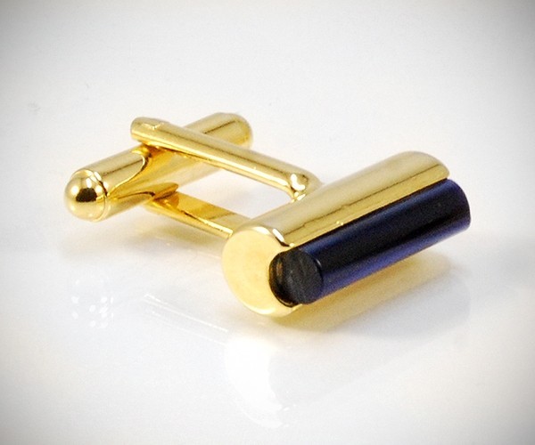 Gemelli per camicia cilindro e pietra in oro da polso