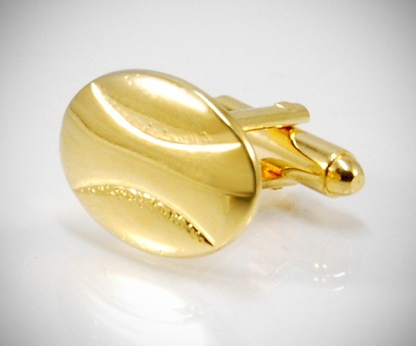 Gemelli per camicia a farfalla ovali dorati da polso