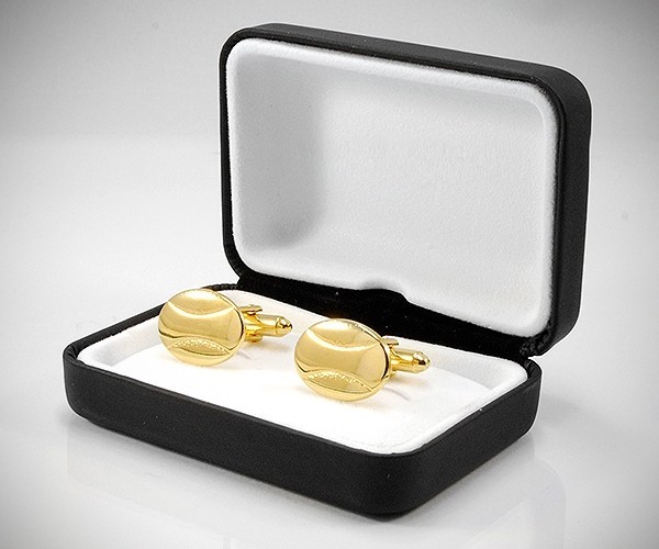 Gemelli per camicia a farfalla ovali dorati da polso