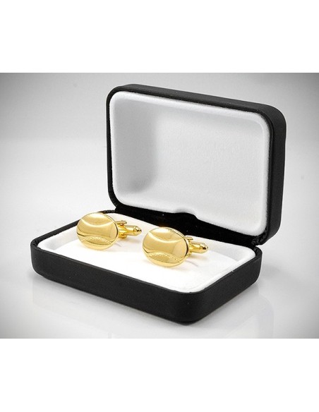 Gemelli per camicia a farfalla ovali dorati da polso