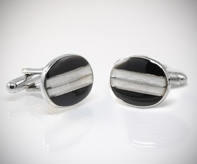 Gemelli per camicia ovali regimental da polso