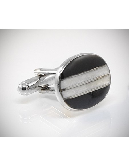 Gemelli per camicia ovali regimental da polso