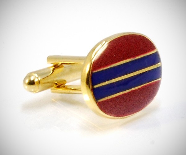 Gemelli per camicia ovali regimental da polso dorati