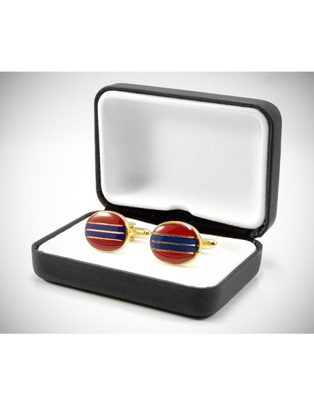 Gemelli per camicia ovali regimental da polso dorati