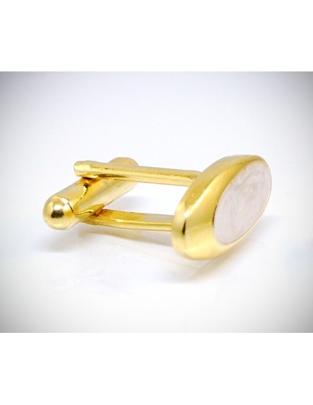 Gemelli per camicia ovale smalto in oro da polso