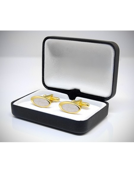 Gemelli per camicia ovale smalto in oro da polso