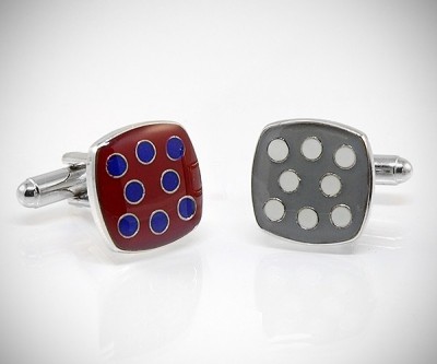 Gemelli da polso per camicia a pois colorati