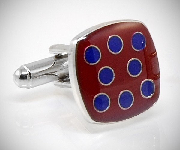 Gemelli da polso per camicia a pois colorati
