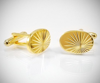 Gemelli da polso per camicia ovali diamantati oro