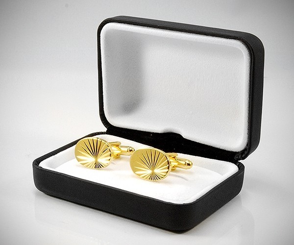 Gemelli da polso per camicia ovali diamantati oro