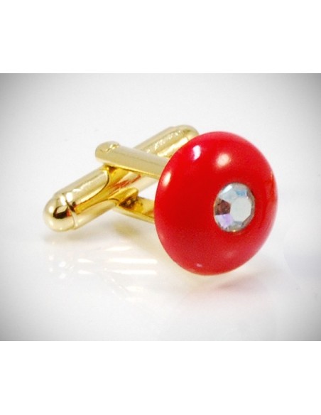 Gemelli per camicia da polso bottone con Swarovski dorato