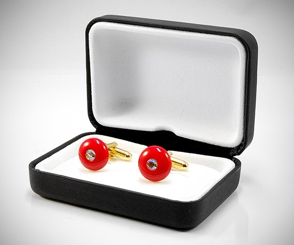 Gemelli per camicia da polso bottone con Swarovski dorato