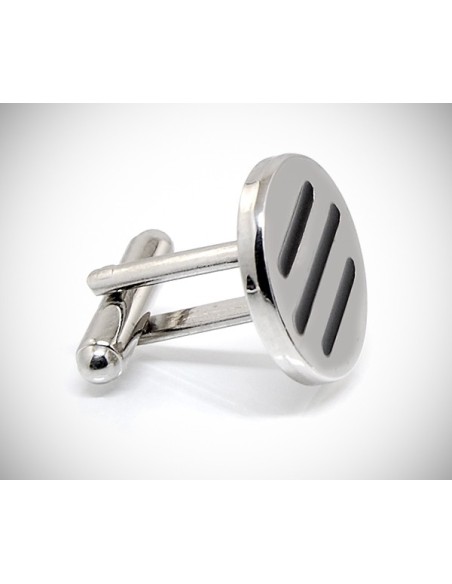 Gemelli per camicia da polso tre righe nere