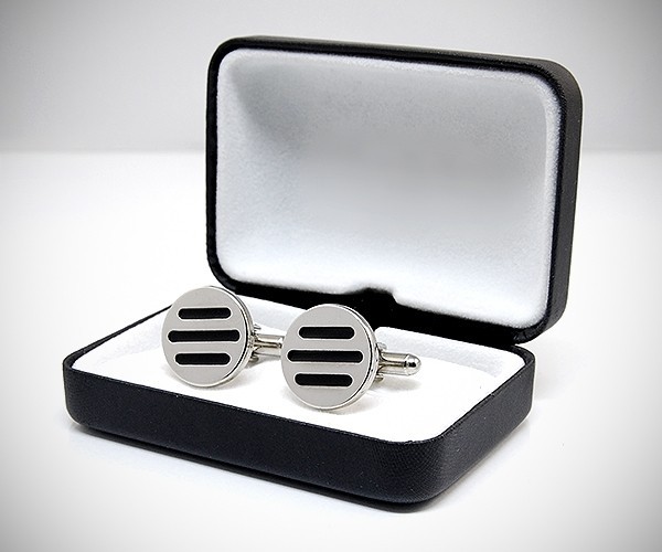 Gemelli per camicia da polso tre righe nere