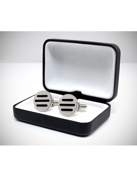 Gemelli per camicia da polso tre righe nere