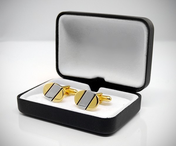 Gemelli per camicia ovali bicolore da polso