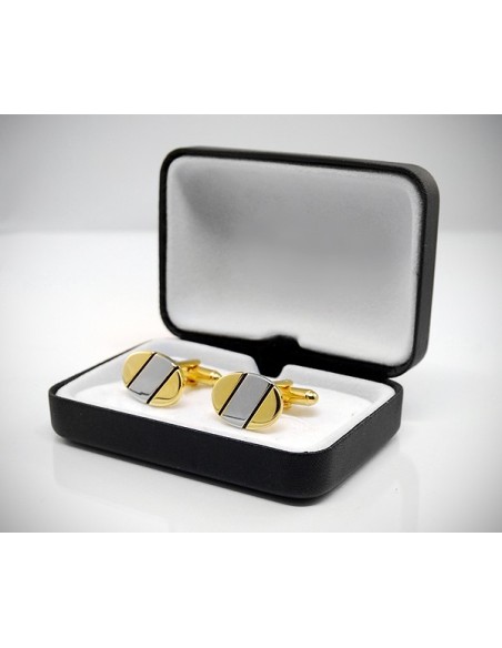 Gemelli per camicia ovali bicolore da polso