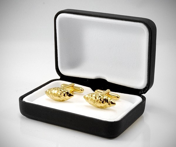 Gemelli per camicia da polso martellato in oro