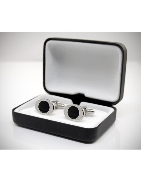 Gemelli per camicia da polso ovali con tondo smaltato