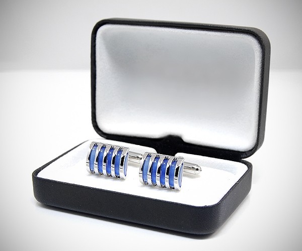 Gemelli da polso con grata e pietra per camicia