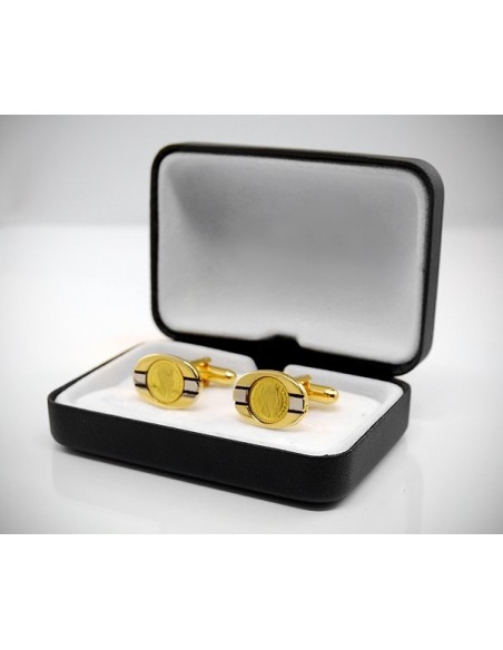 Gemelli per camicia bicolore da polso con moneta