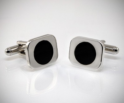 Gemelli per camicia da polso smaltati rettangolari