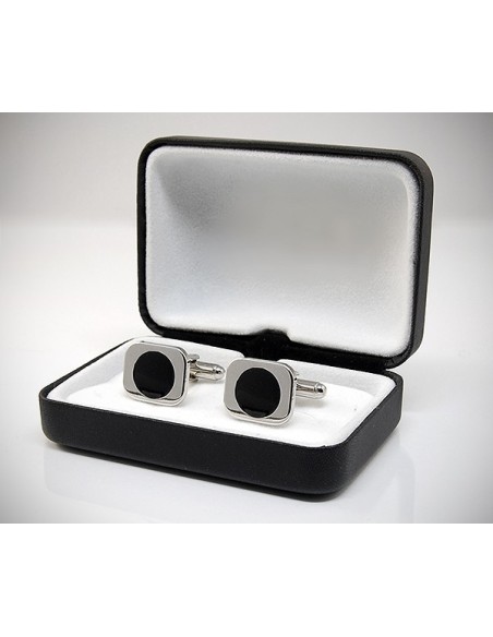 Gemelli per camicia da polso smaltati rettangolari