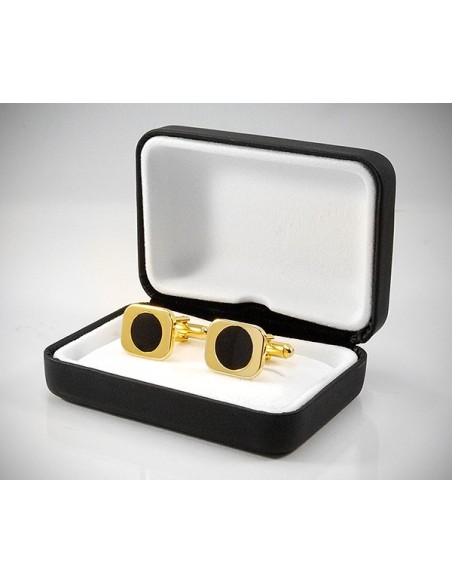 Gemelli per camicia smaltati da polso rettangolo dorato