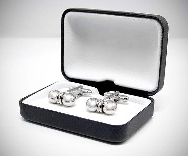 Gemelli per camicia da polso con sfere acciaio