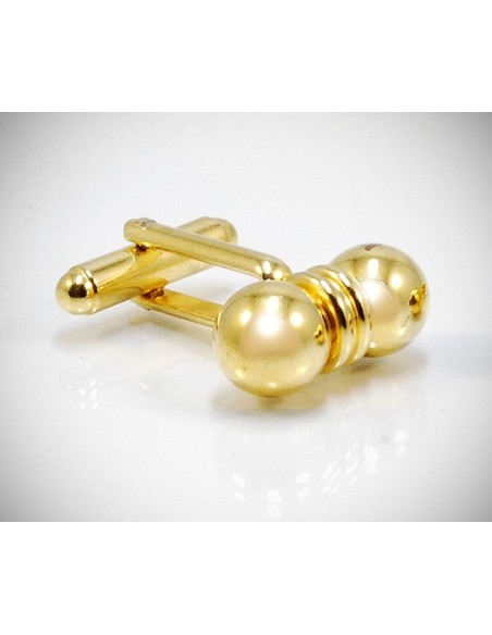 Gemelli per camicia a due sfere dorato da polso