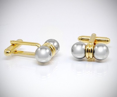 Gemelli per camicia a due sfere bicolore da polso