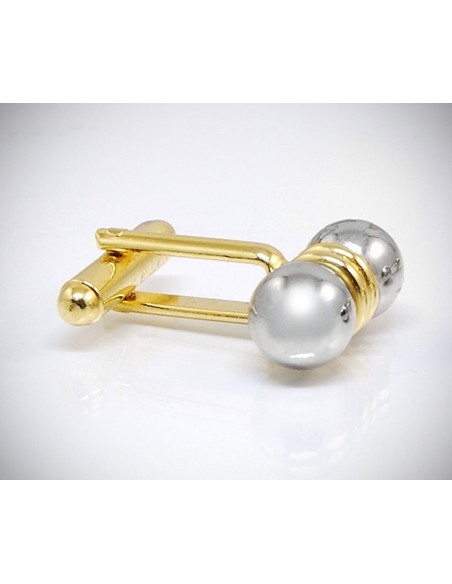 Gemelli per camicia a due sfere bicolore da polso