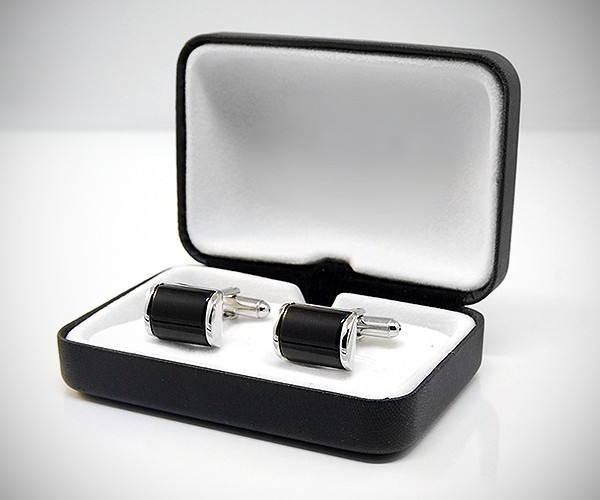 Gemelli per camicia pietra bombata nera da polso