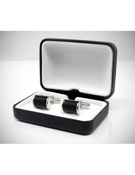 Gemelli per camicia pietra bombata nera da polso