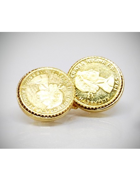 Gemelli per camicia da polso in oro da polso doppi con moneta