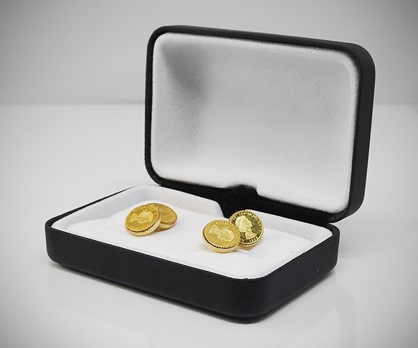 Gemelli per camicia da polso in oro da polso doppi con moneta
