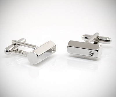 Gemelli per camicia barra esagonale con Swarovski da polso